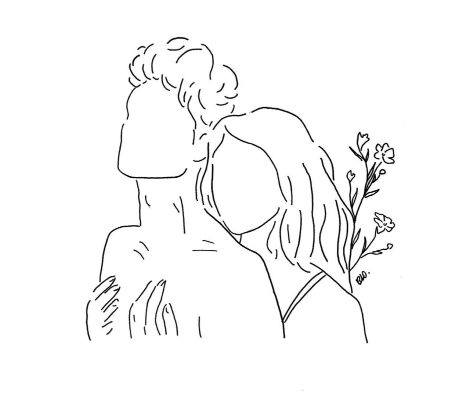 Pencil drawings with one line