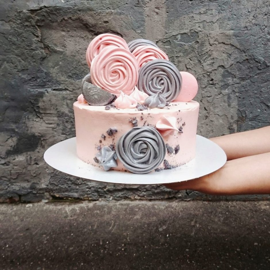 Gray pink cake