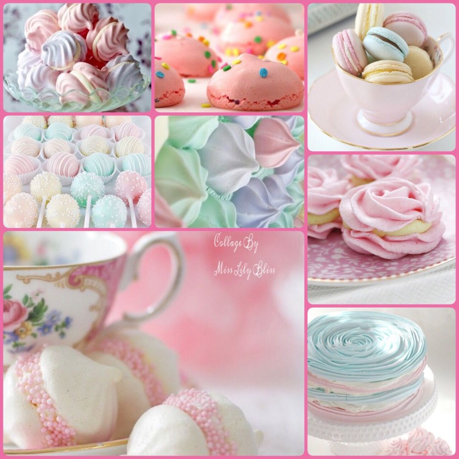 Collage in pastel colors