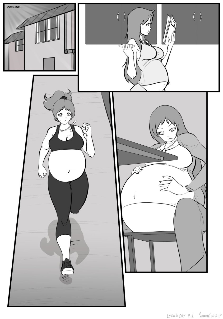 Big belly inflation anime комикс