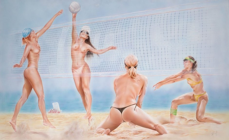Naked girls play sports