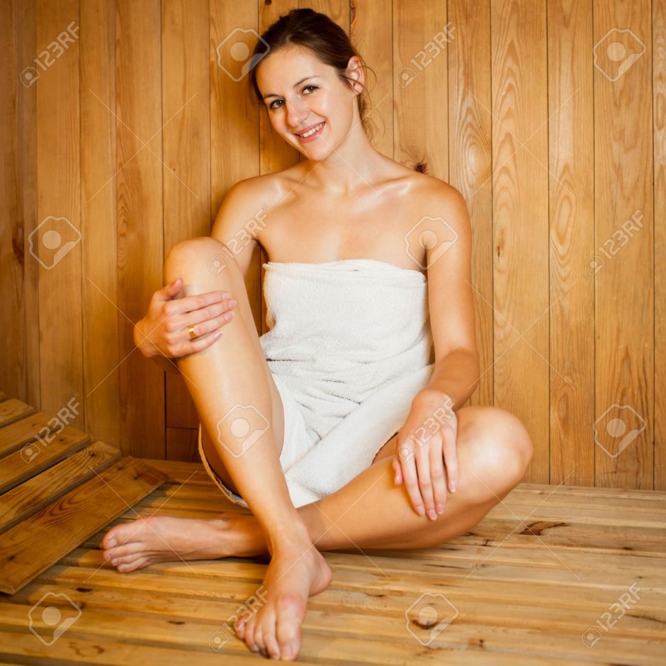 Young girls in the sauna