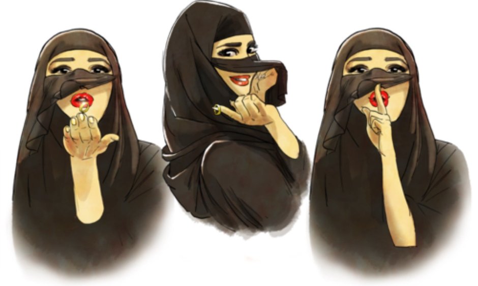Cartoon Arab women