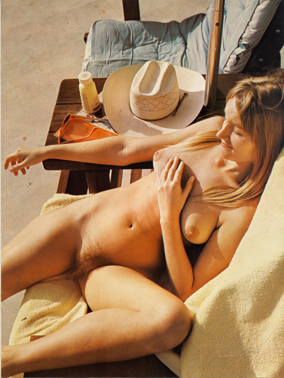 Naked girls on the beach retro