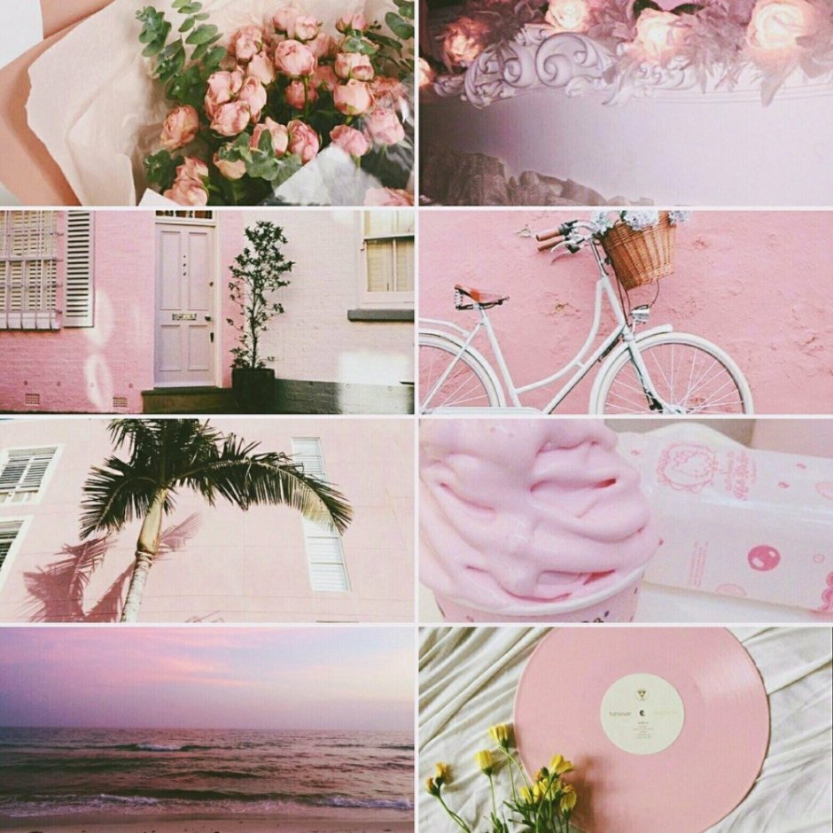 Aesthetic collages are pink