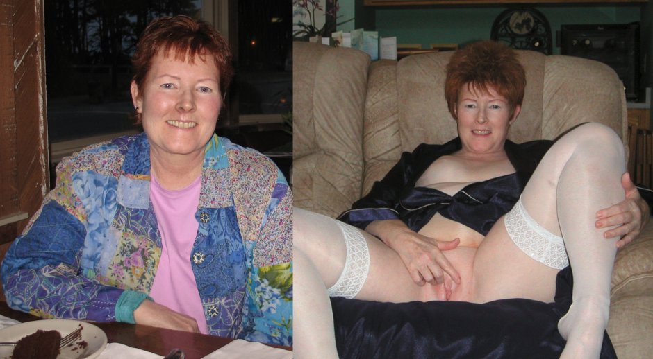 Old women dressed and striped