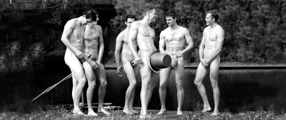 Naked swimmers of men retro