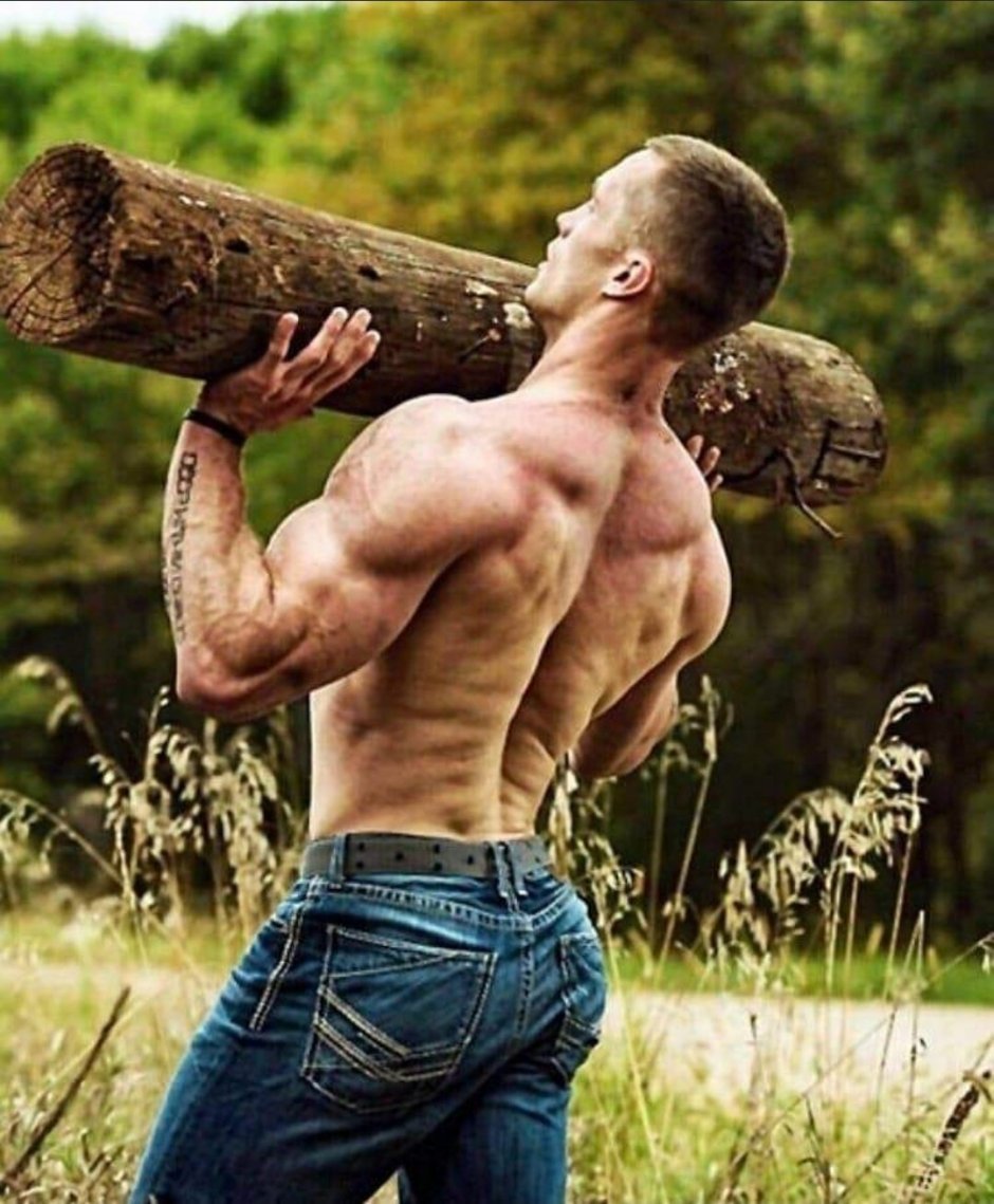 Muscular man in nature