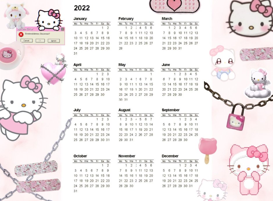 Calendar Hello Kitty 2022