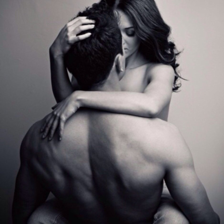 Passionate hugs of men and women