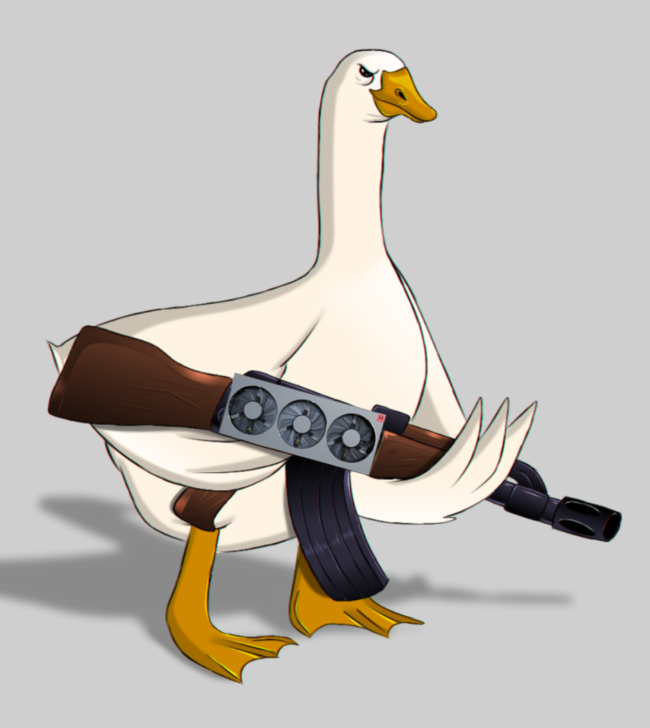Untitled Goose Game Goose with a knife