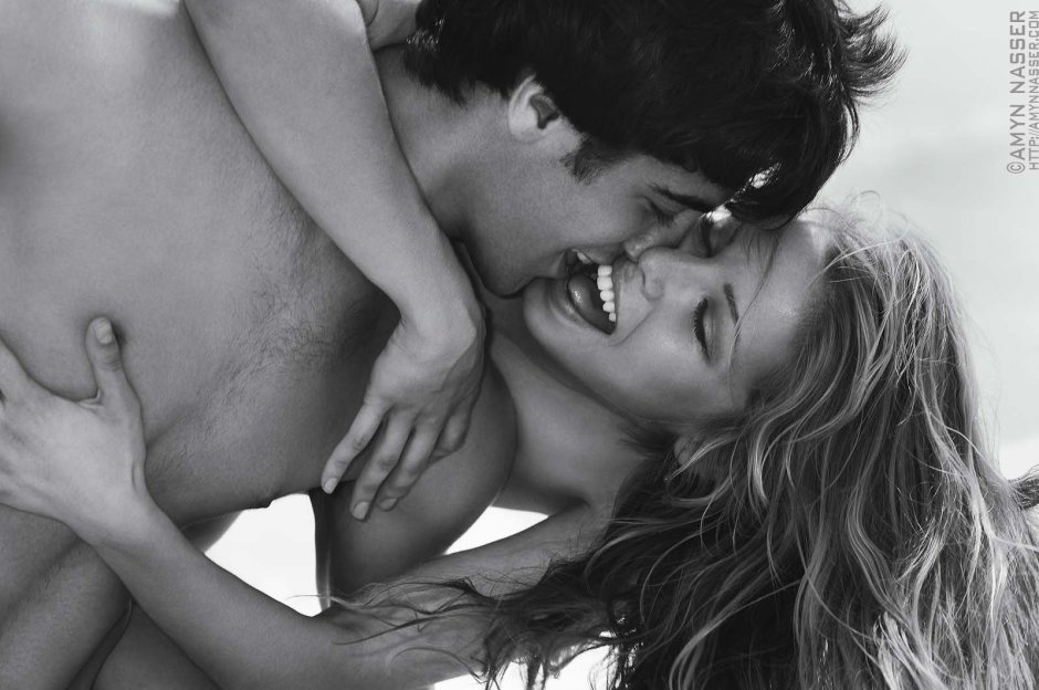 Passionate hugs and kisses