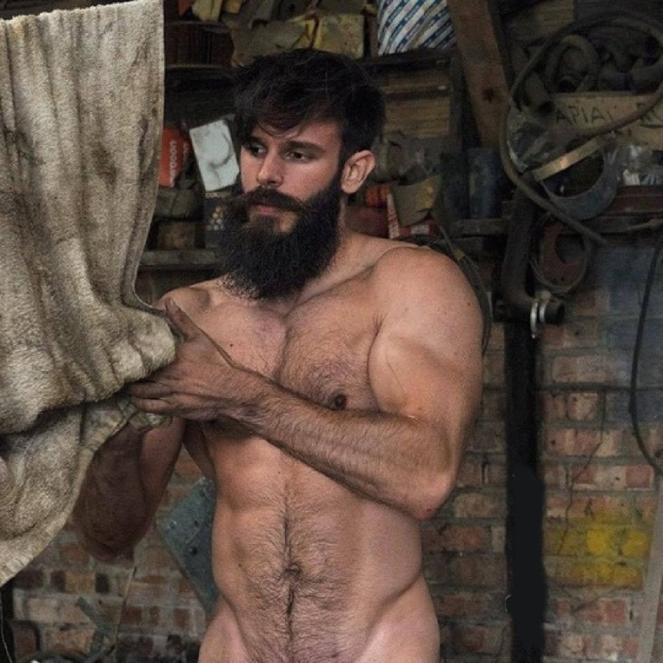 Killian Belliard with a beard naked XXX