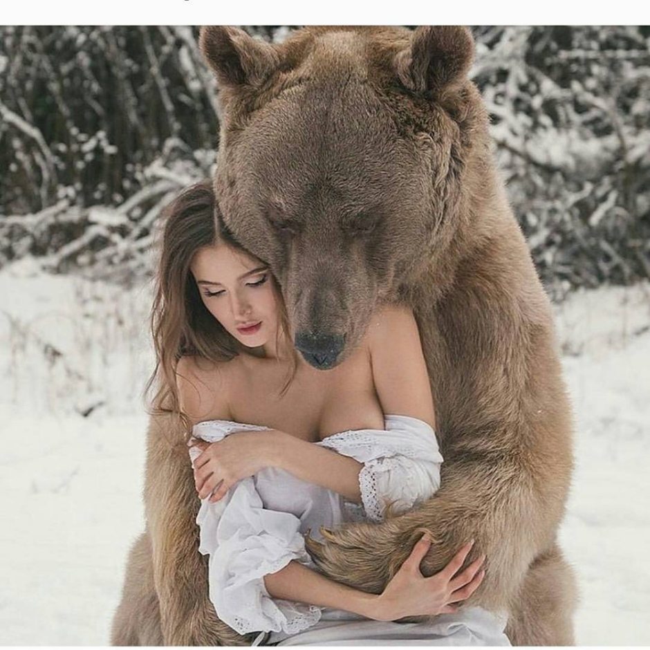 Olga Barantseva and Bear Stepan
