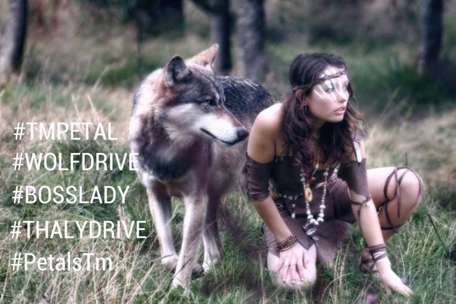 Wild woman with a wolf