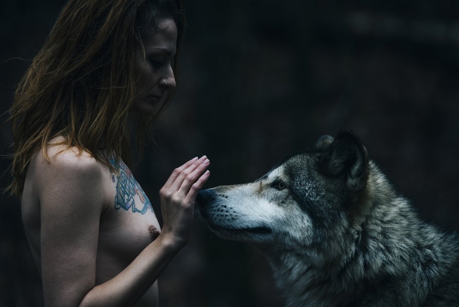 Girl with a wolf