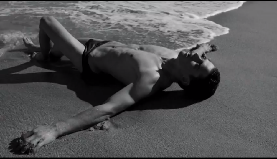 Naked Armani Black photo shoot