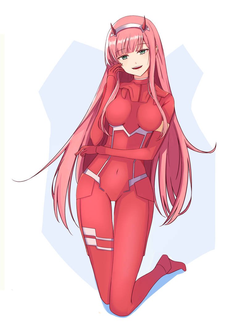 Zero Two on the bed