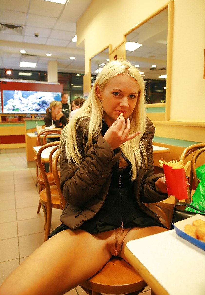 Showed pussy in a public place