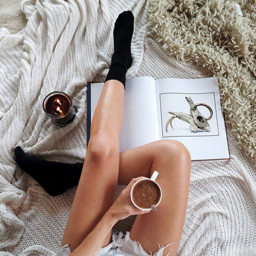 Beautiful legs and coffee