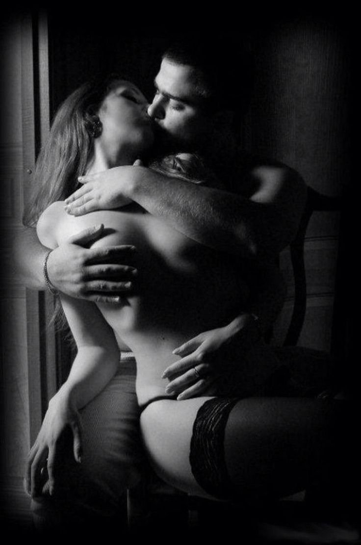 A man caresses a girl
