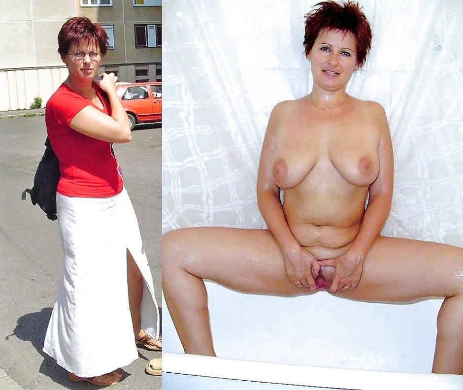 Mature hairy dressed and naked