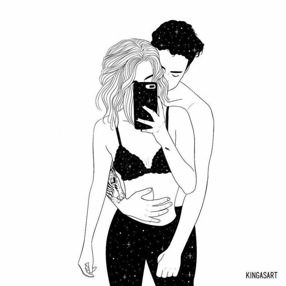 Drawings for sketching a couple