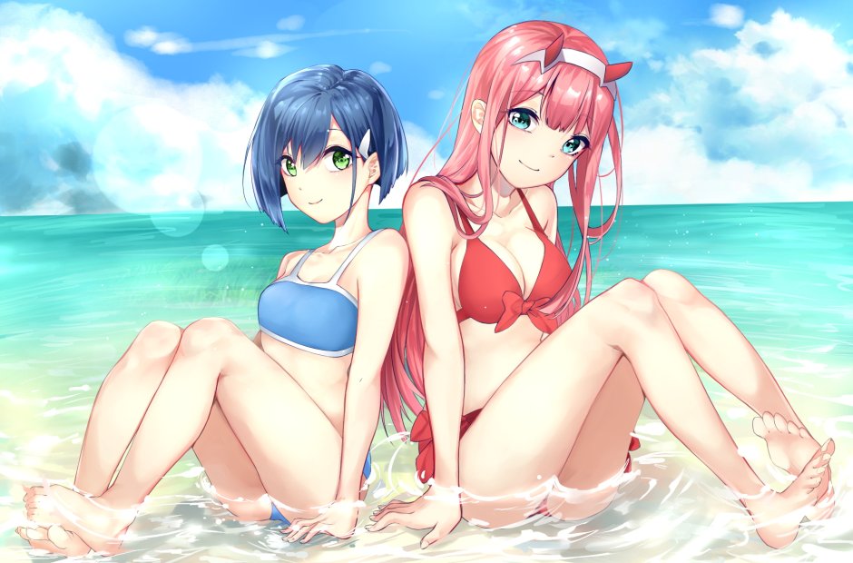 Zero Two Franks in a swimsuit