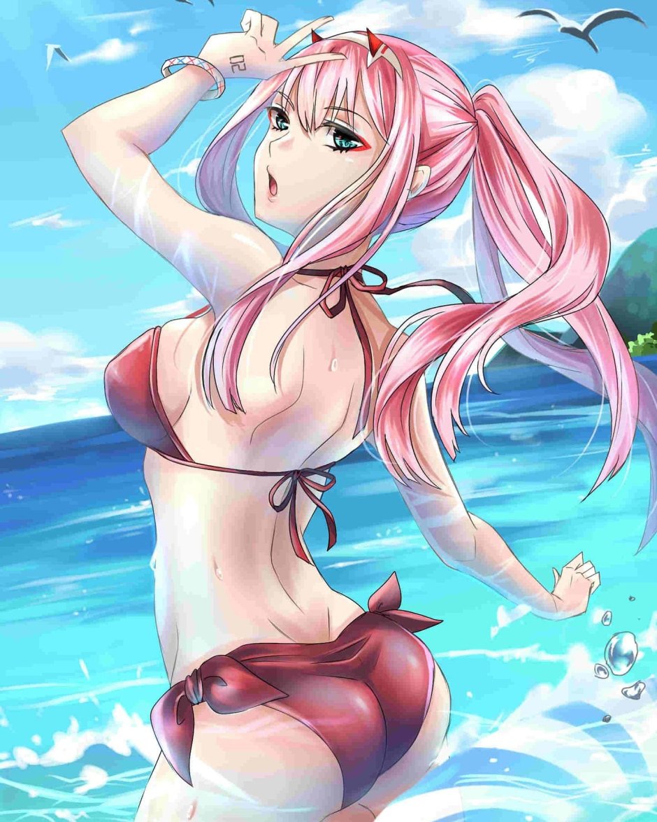 Zero Two Franks in a swimsuit