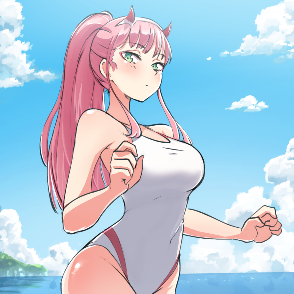 Zero Franks in a swimsuit