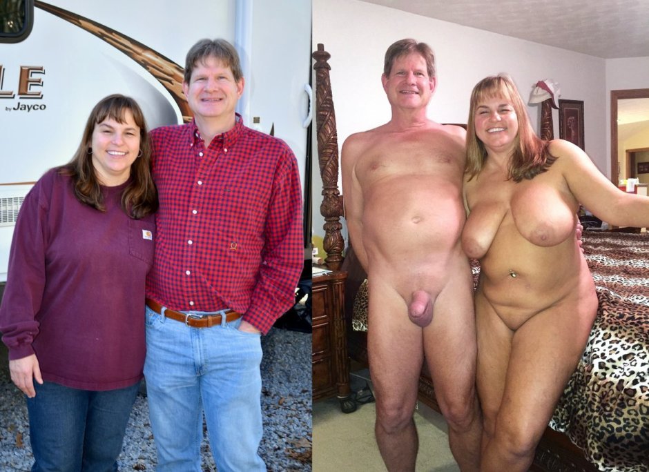 Dressed and striped mature pairs