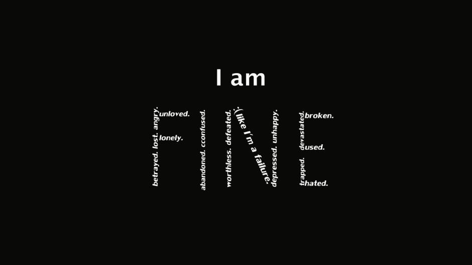Quotes in English on a black background