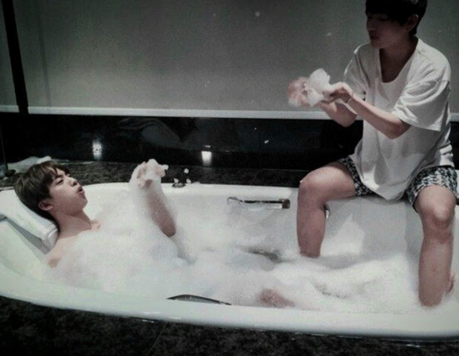 Kim Sokjin in the bathroom