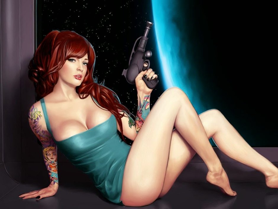 Drawn girls 3D graphics