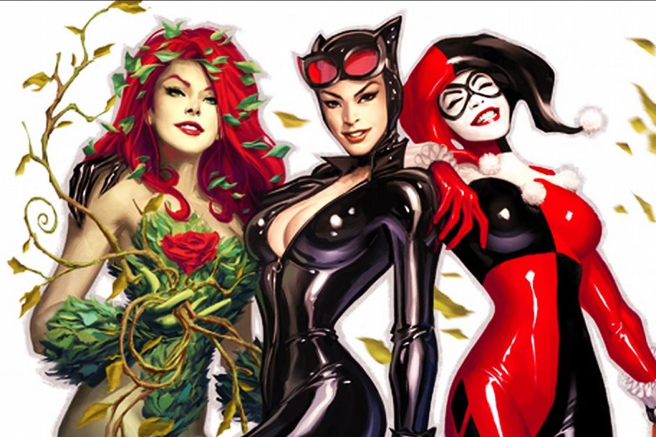 Harley Quinn poisonous ivy and woman cat