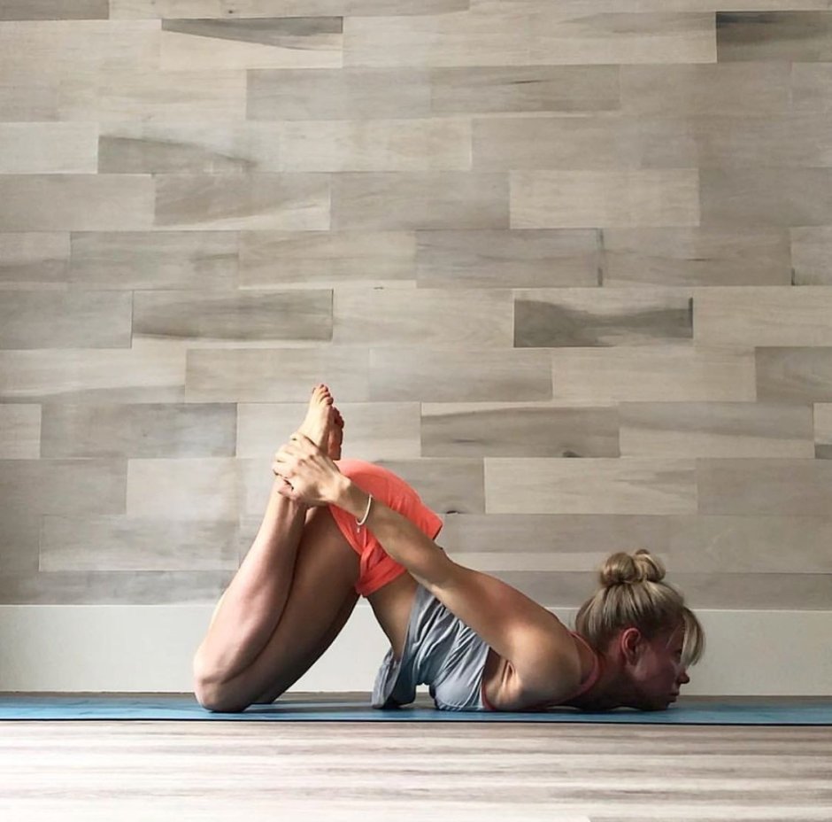 Beautiful poses in yoga on the floor