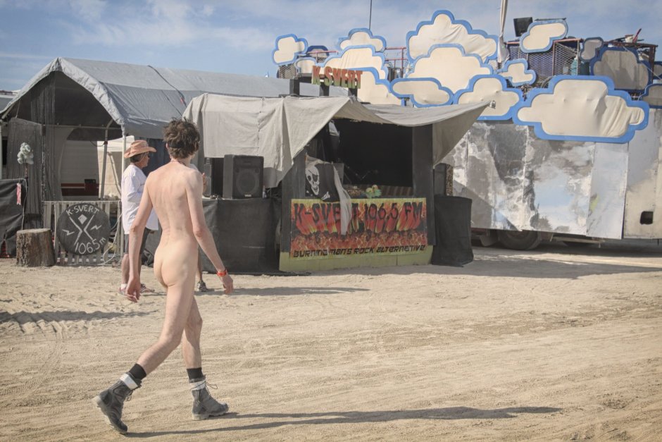 Naked guys at the Burning Man festival