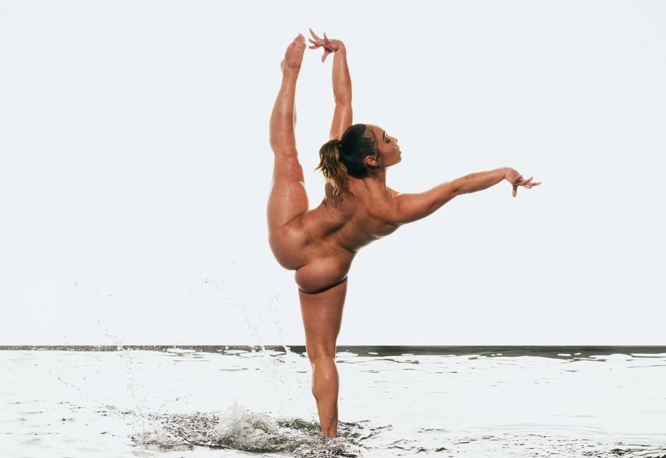 Yoga naked between the legs