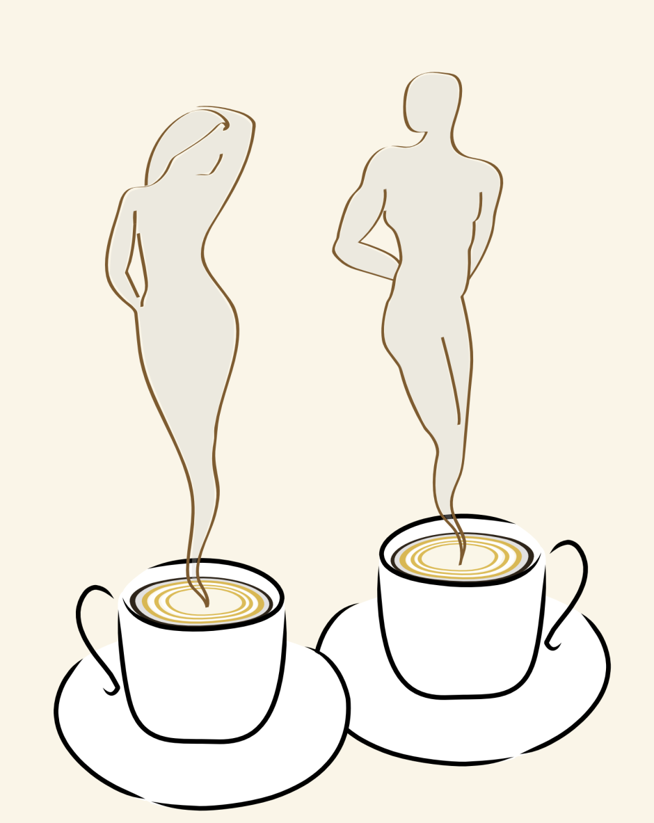 Coffee silhouettes for drawing