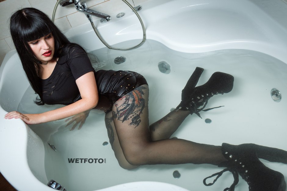 Girls in wet tights
