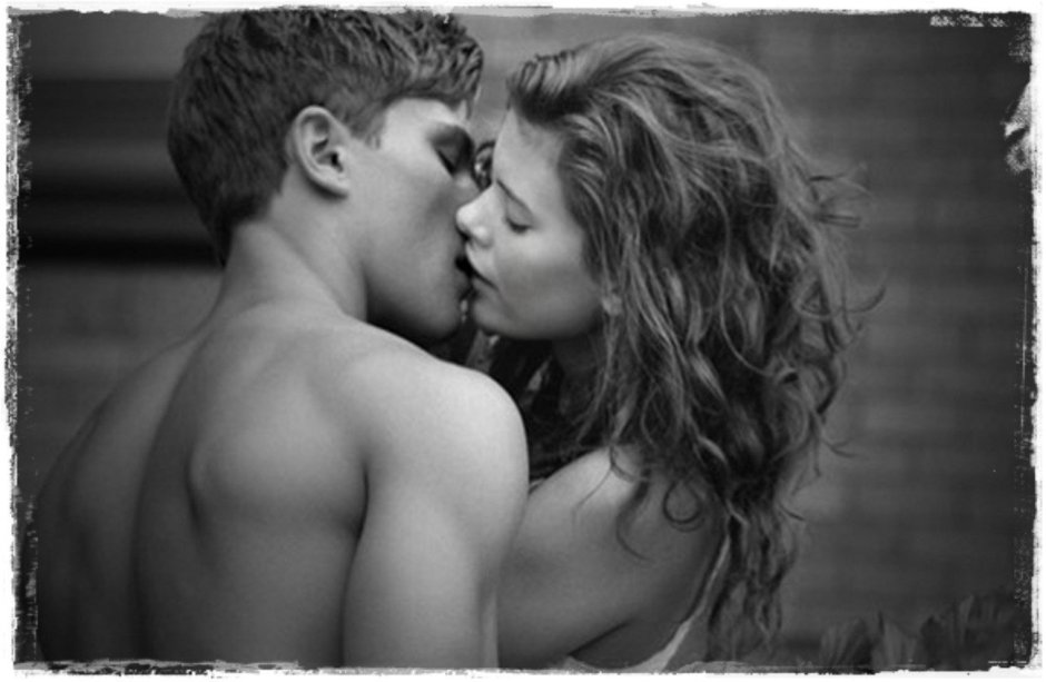 Passionate hugs and kisses