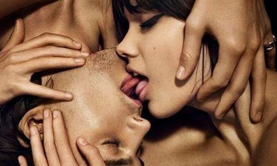Wet kiss on the lips
