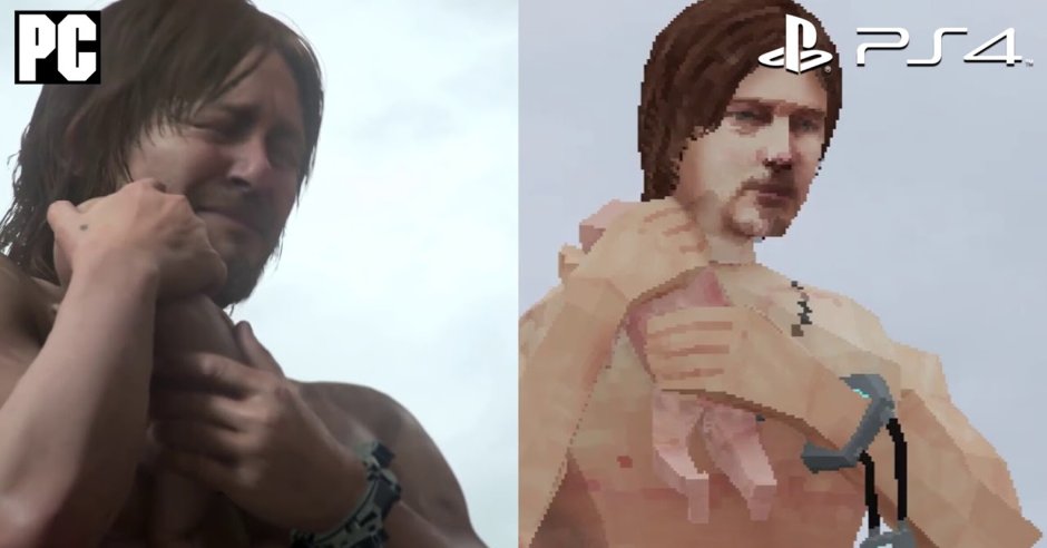 Death Stranding comparison of PC and PS5 graphics