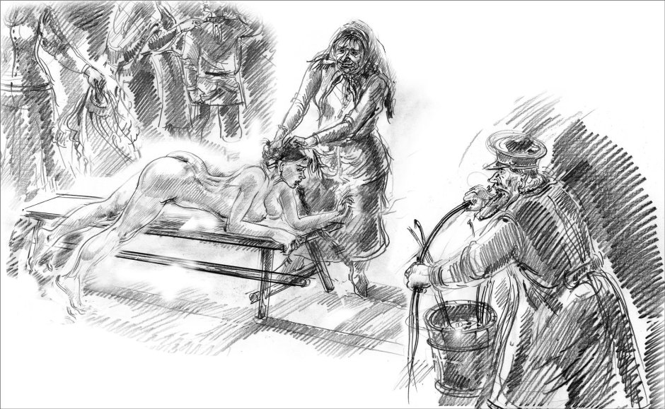 Naked punishment drawings