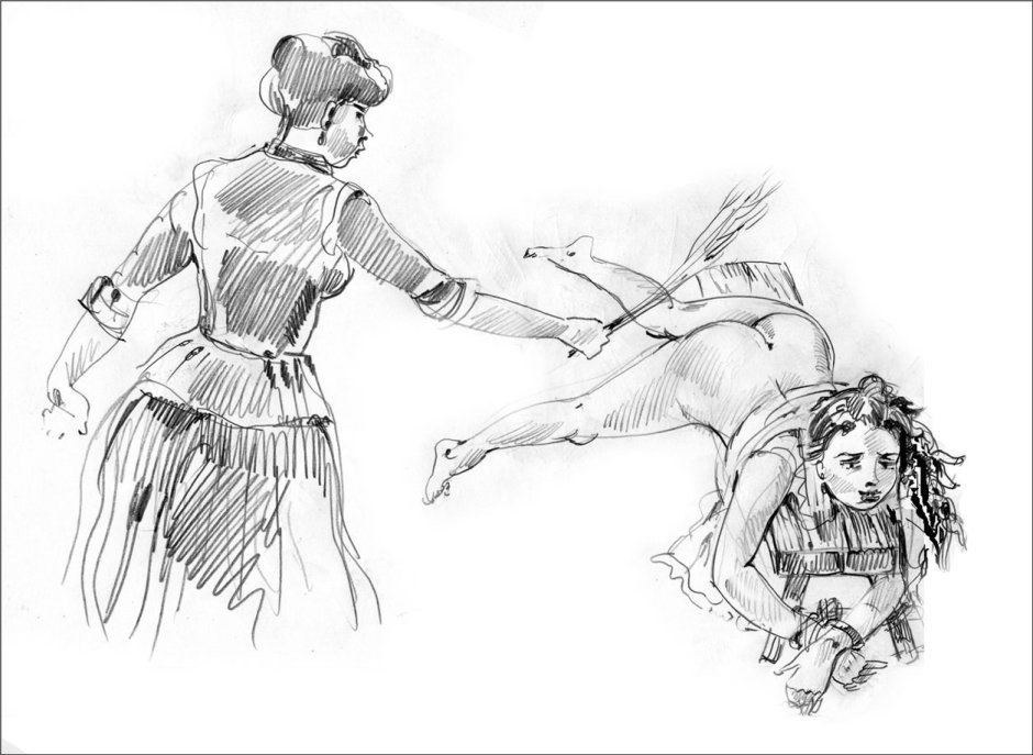 Erotic flogging with rods