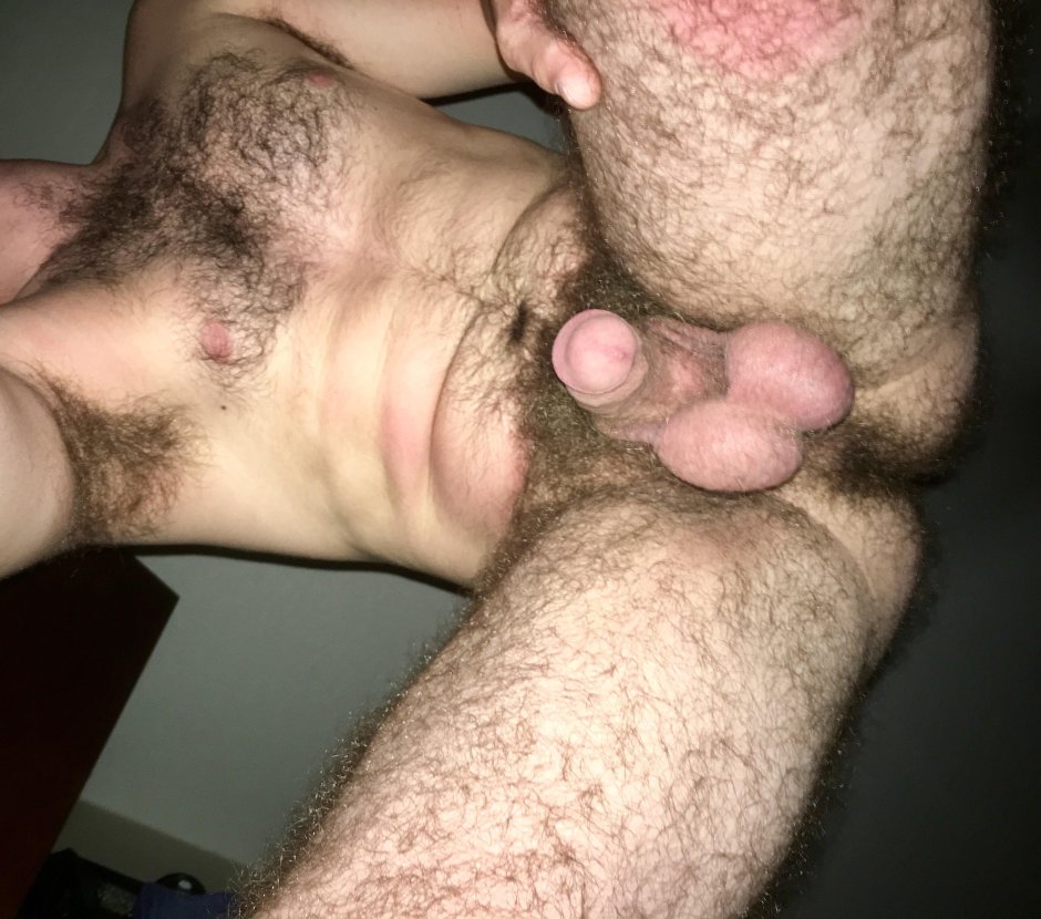 Naked hipster without panties
