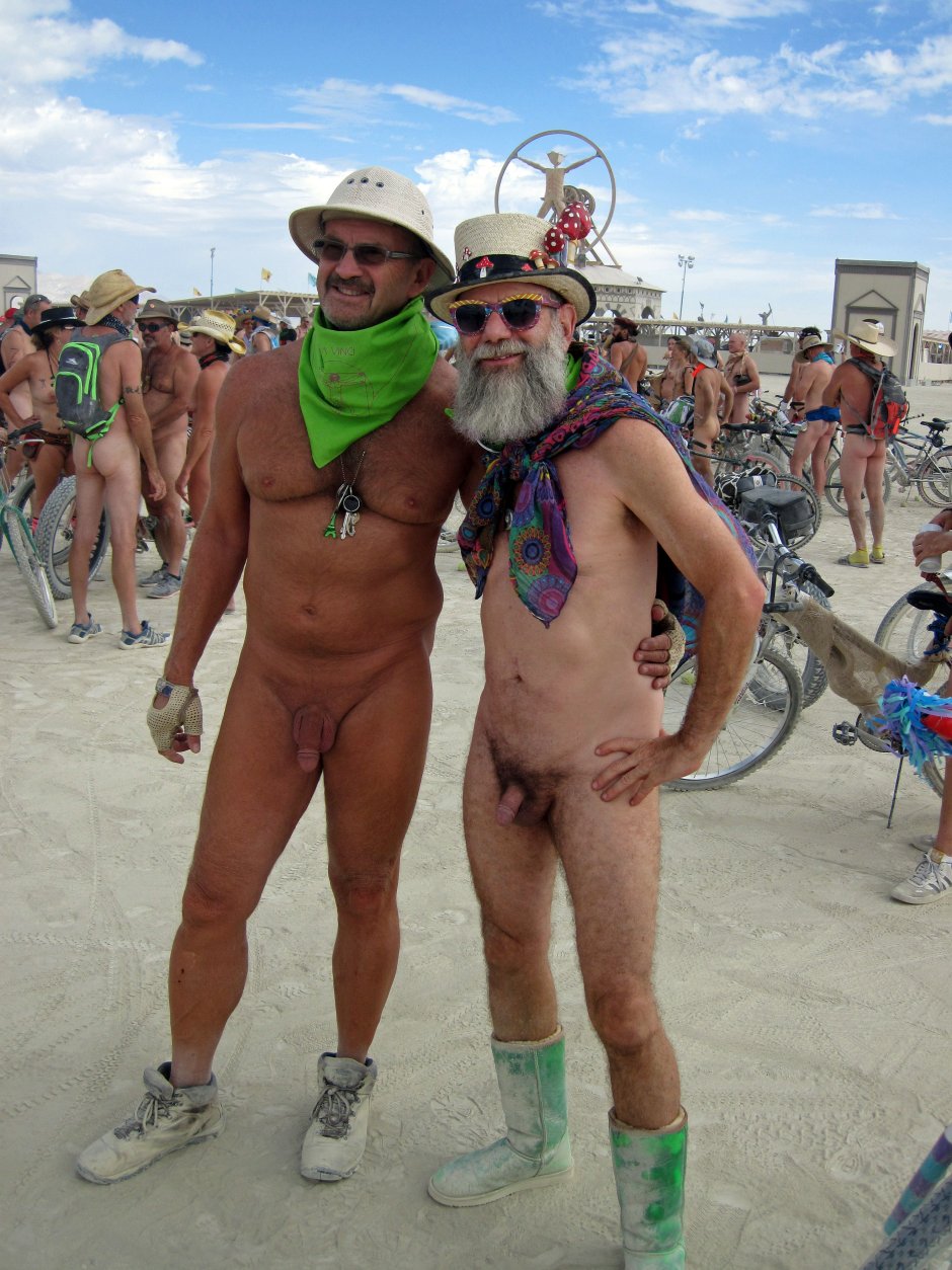 Naked guys at the Burning Man festival