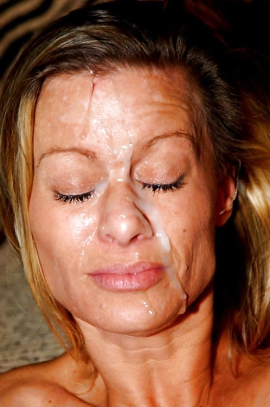 Mature women cum on the face