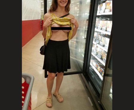 Wife in dress rolled out tits