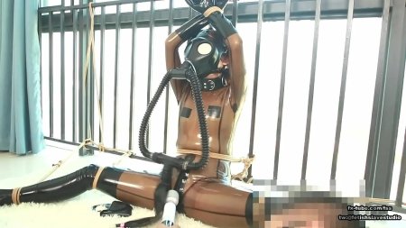Bdsm Latex gas mask